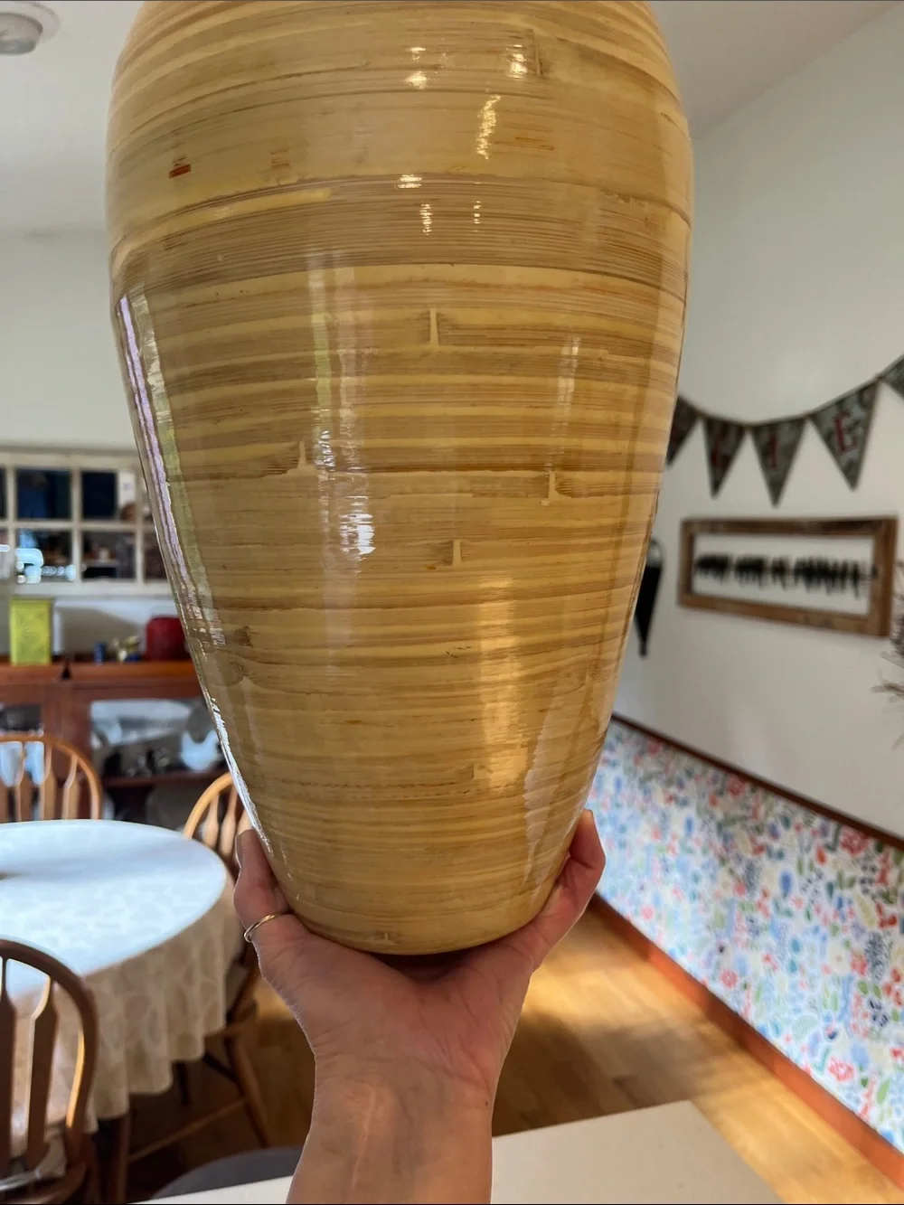 Yellow Glazed Ceramic Floor Vase - Home Accents